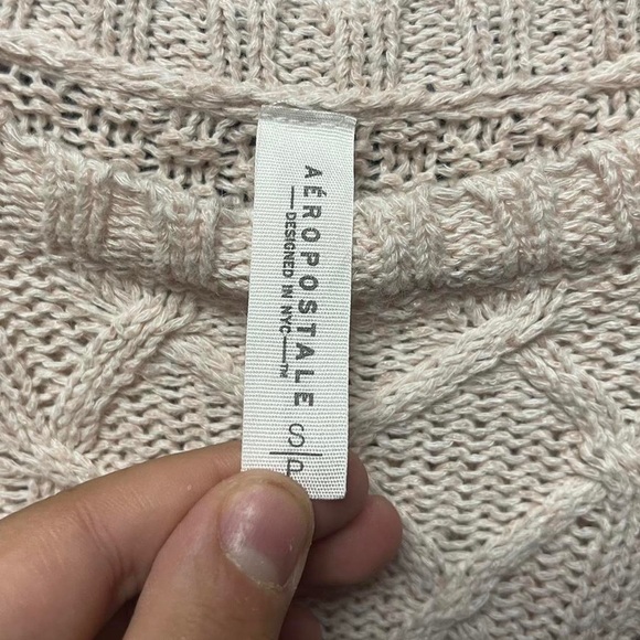 women’s Aeropostale woven crewneck soft long sleeve sweater essential sweatshirt - Picture 3 of 4